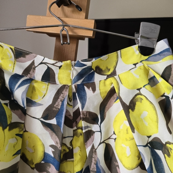 Elorie Lemon Print Pleated Skirt - Picture 4 of 7